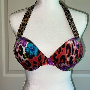 Victoria's Secret Multicolor Leopard Print Bikini Top